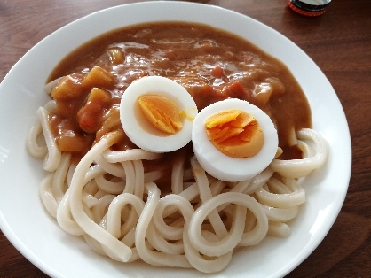 レトルトカレーで楽チン昼食！カレーかけうどん