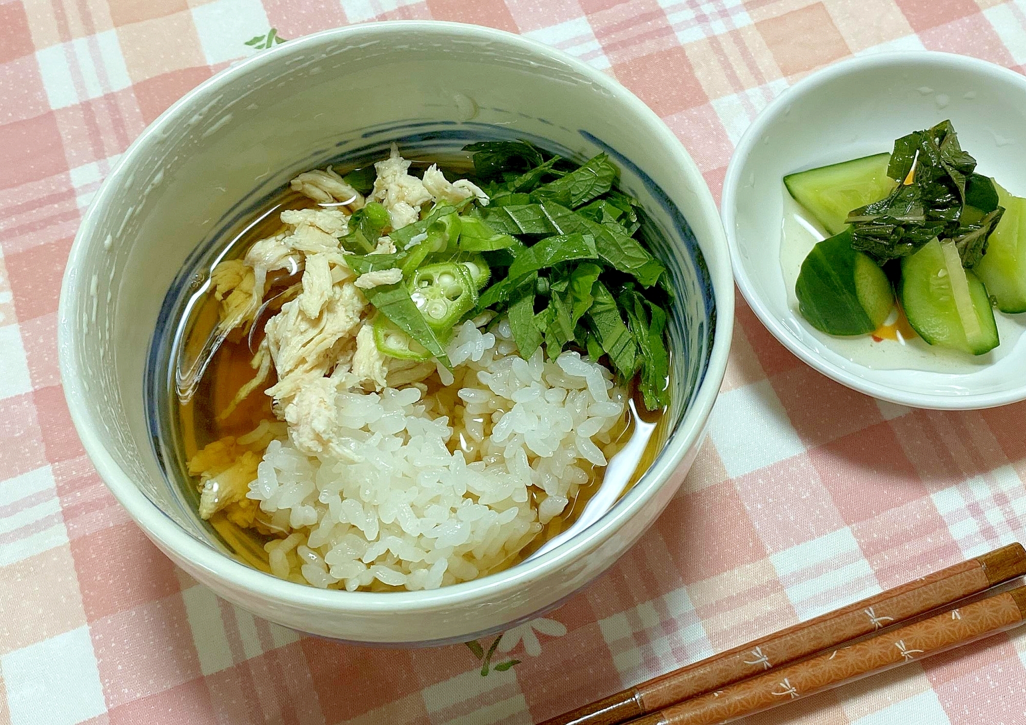 大葉と鶏のだし茶漬け