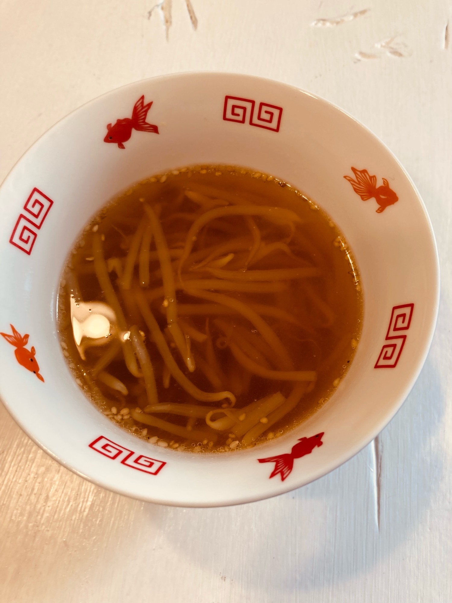 冷凍もやしの中華スープ