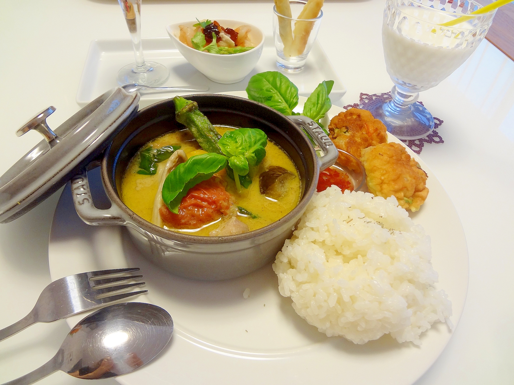 夏野菜のグリーンカレー