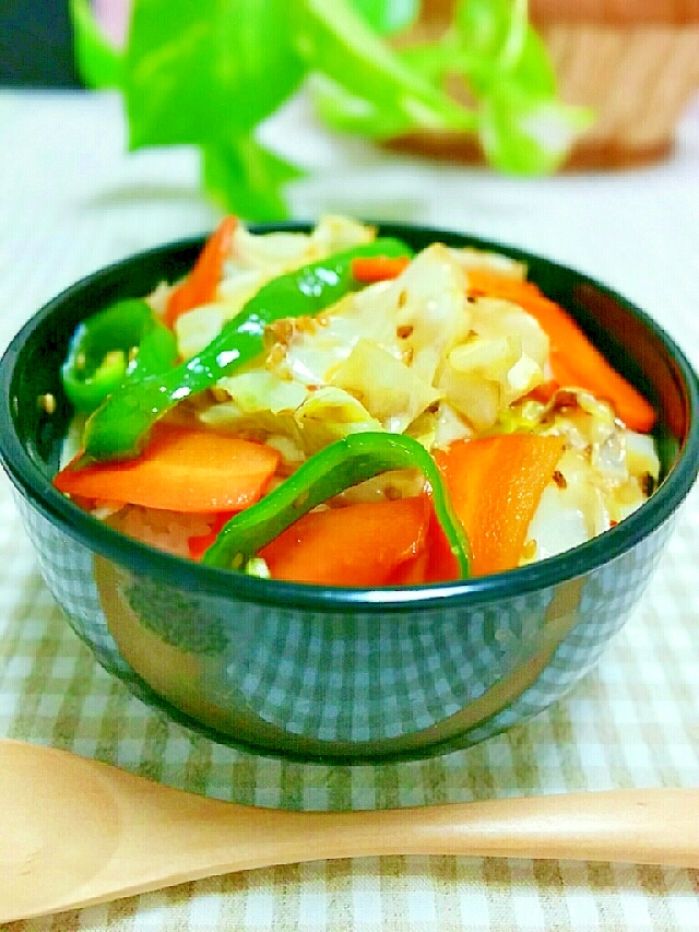 野菜炒め丼⭐万能タレで簡単に♪