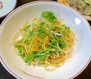 からすみと水菜のパスタ