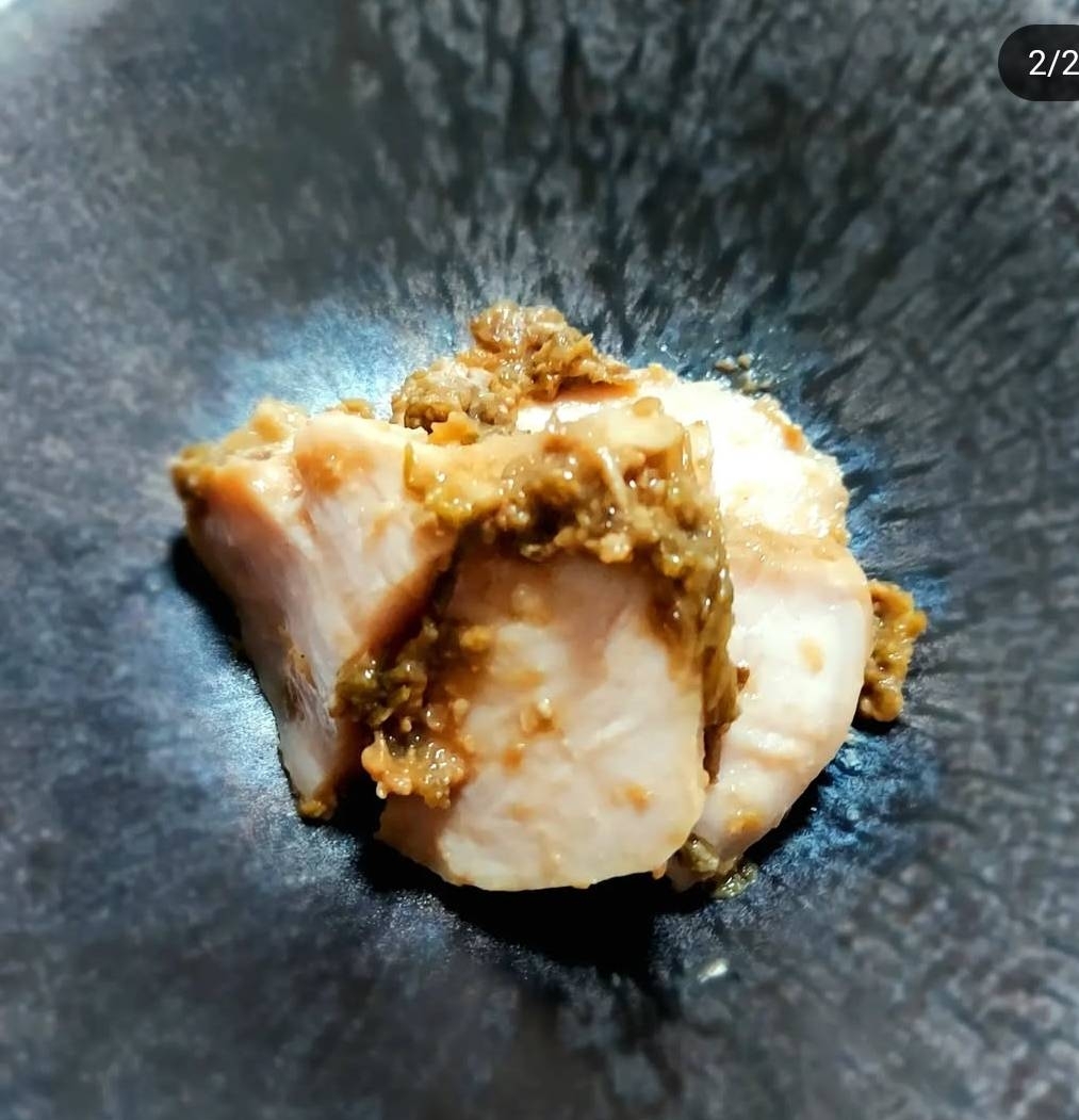 サラダチキンで❉ふきのとう味噌和え