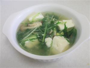 身体あったまる水菜と豆腐の健康スープ