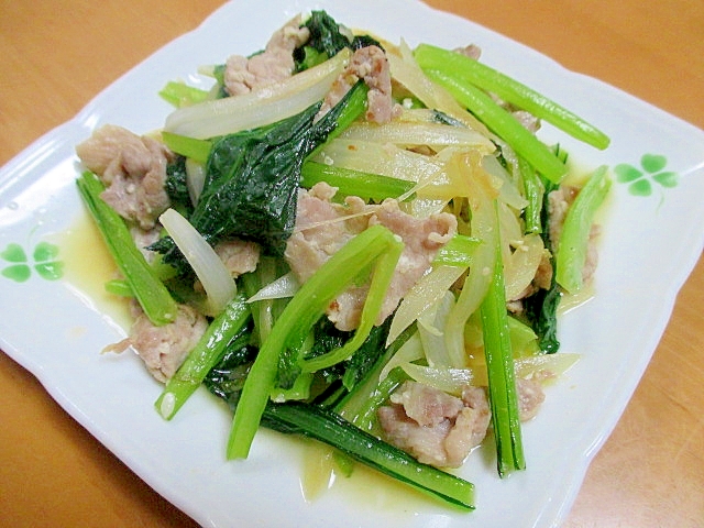 豚肉と小松菜の塩糀炒め