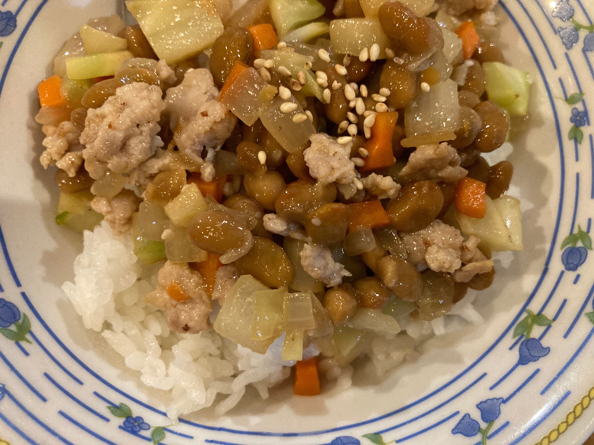 中華そぼろ納豆ごはん