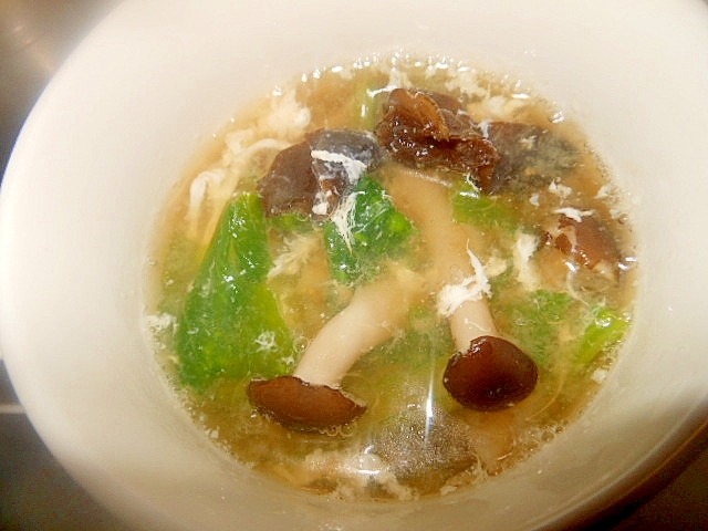 かぶの葉の中華スープ