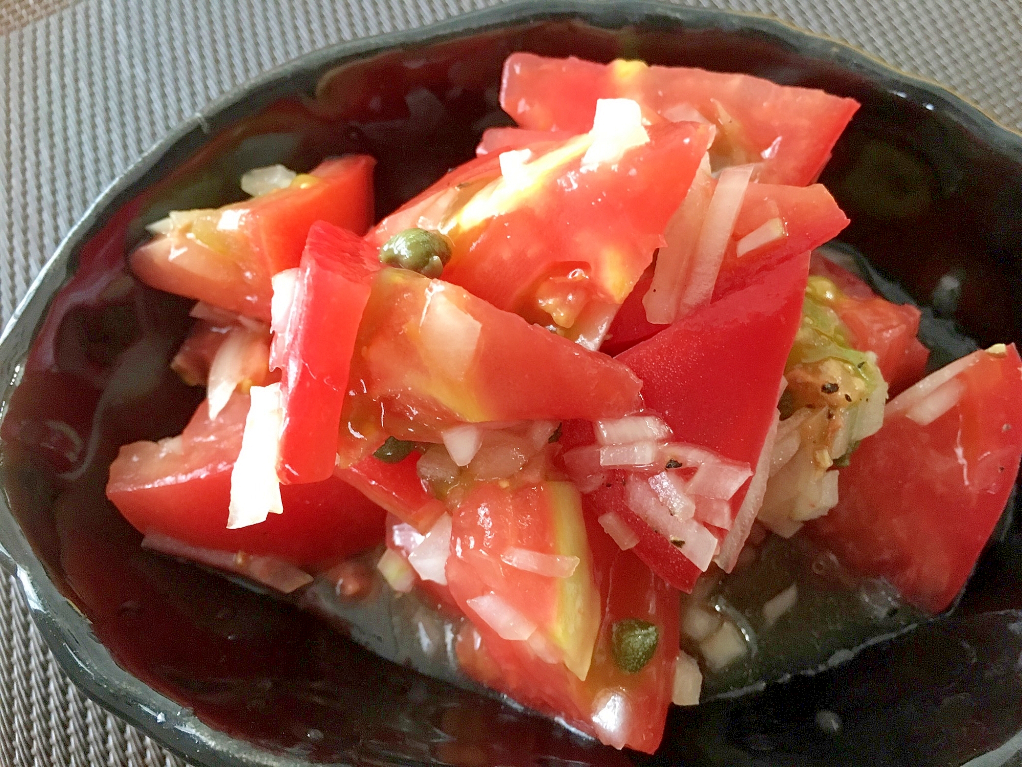 夏☆トマトのマリネ☆ケッパーと玉ねぎ入りデパ地下風