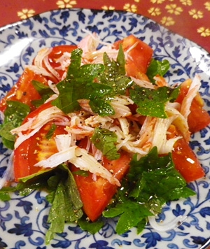 カニカマトマト大葉サラダ