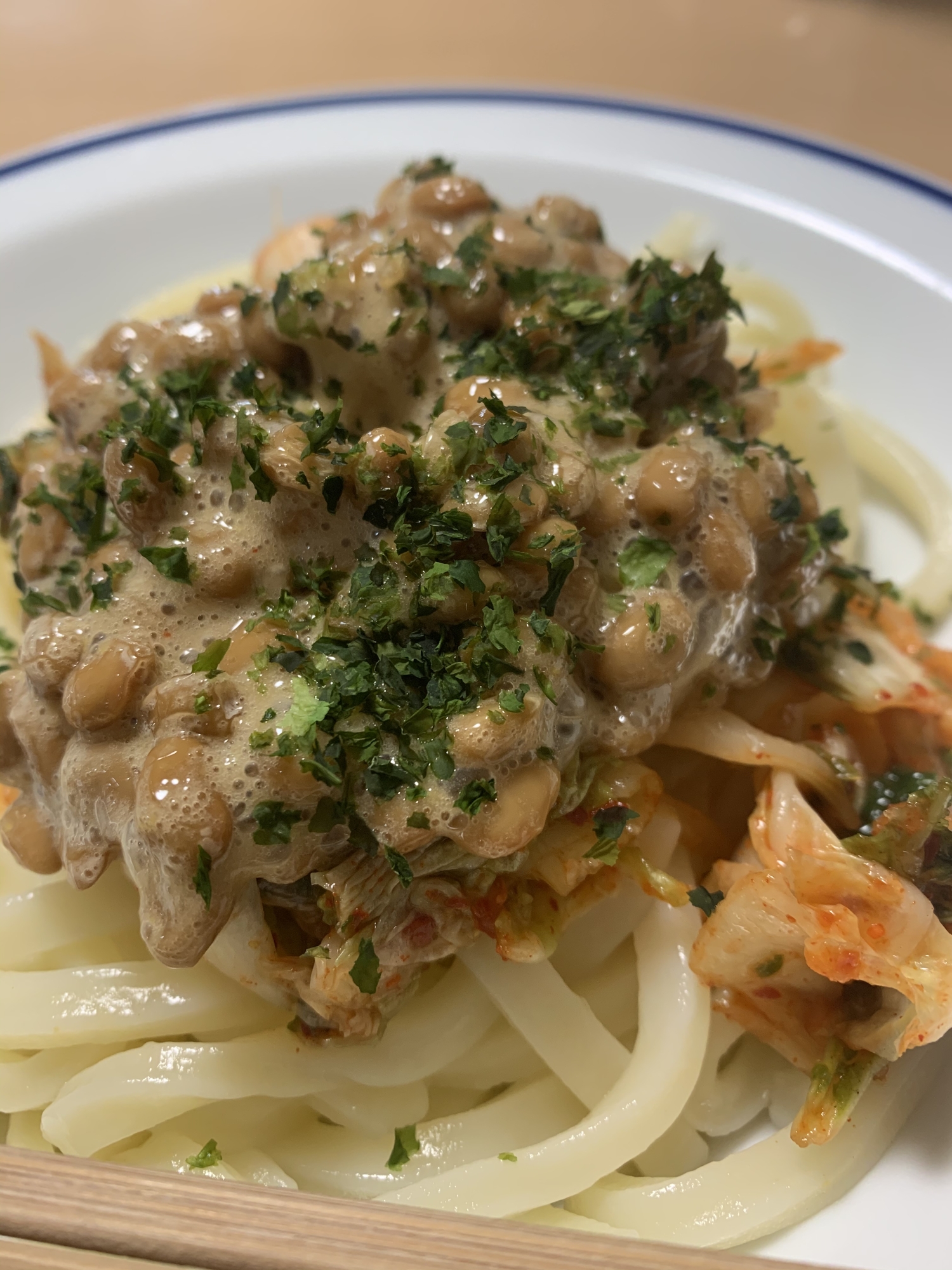 めんどくさがり屋のすぐできる納豆キムチうどん