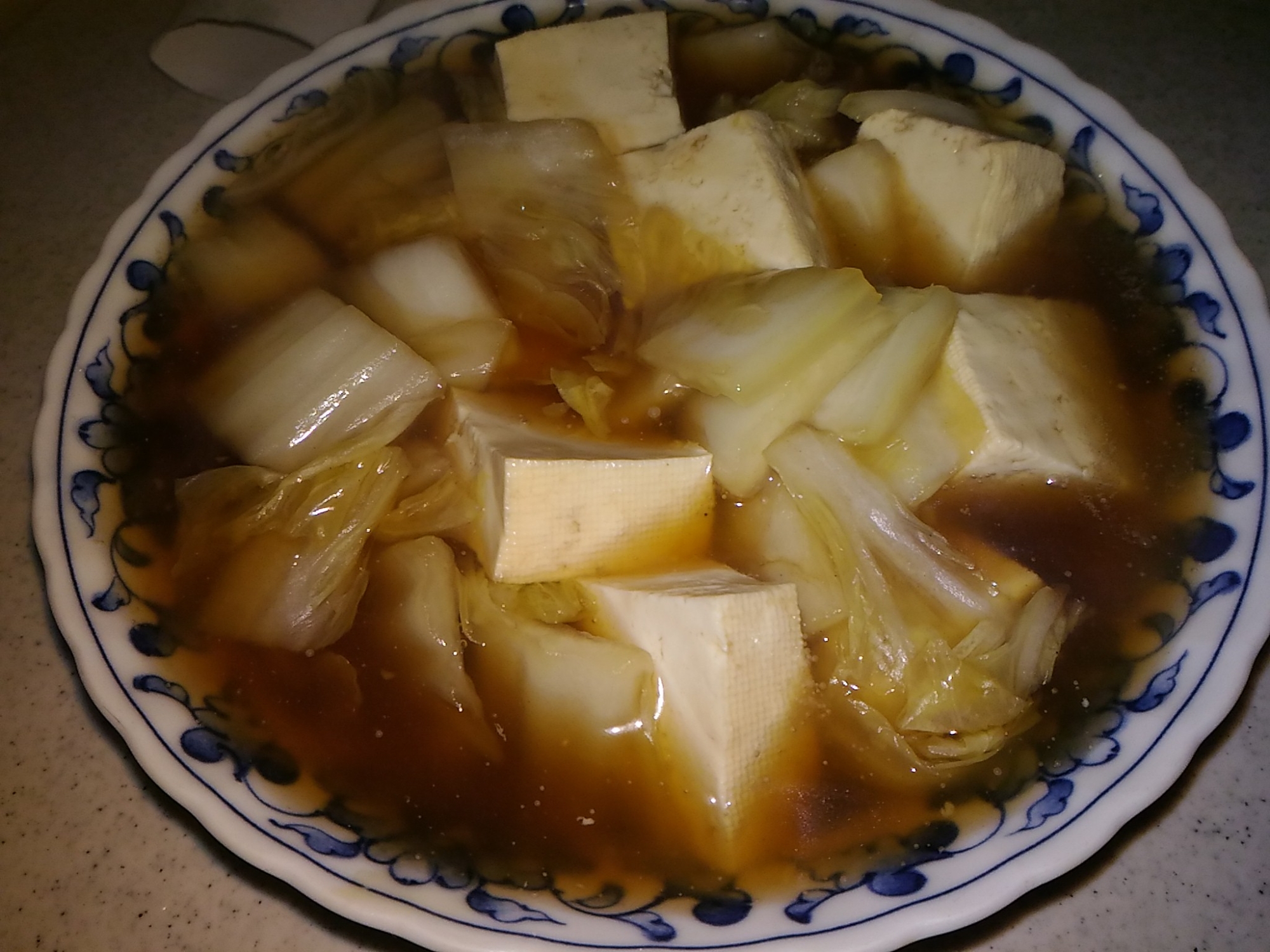 豆腐と白菜のピリ辛醤油あん