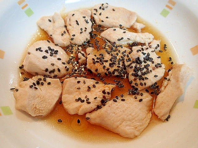 レンジで　❤鶏ムネ肉の麺つゆ浸し❤