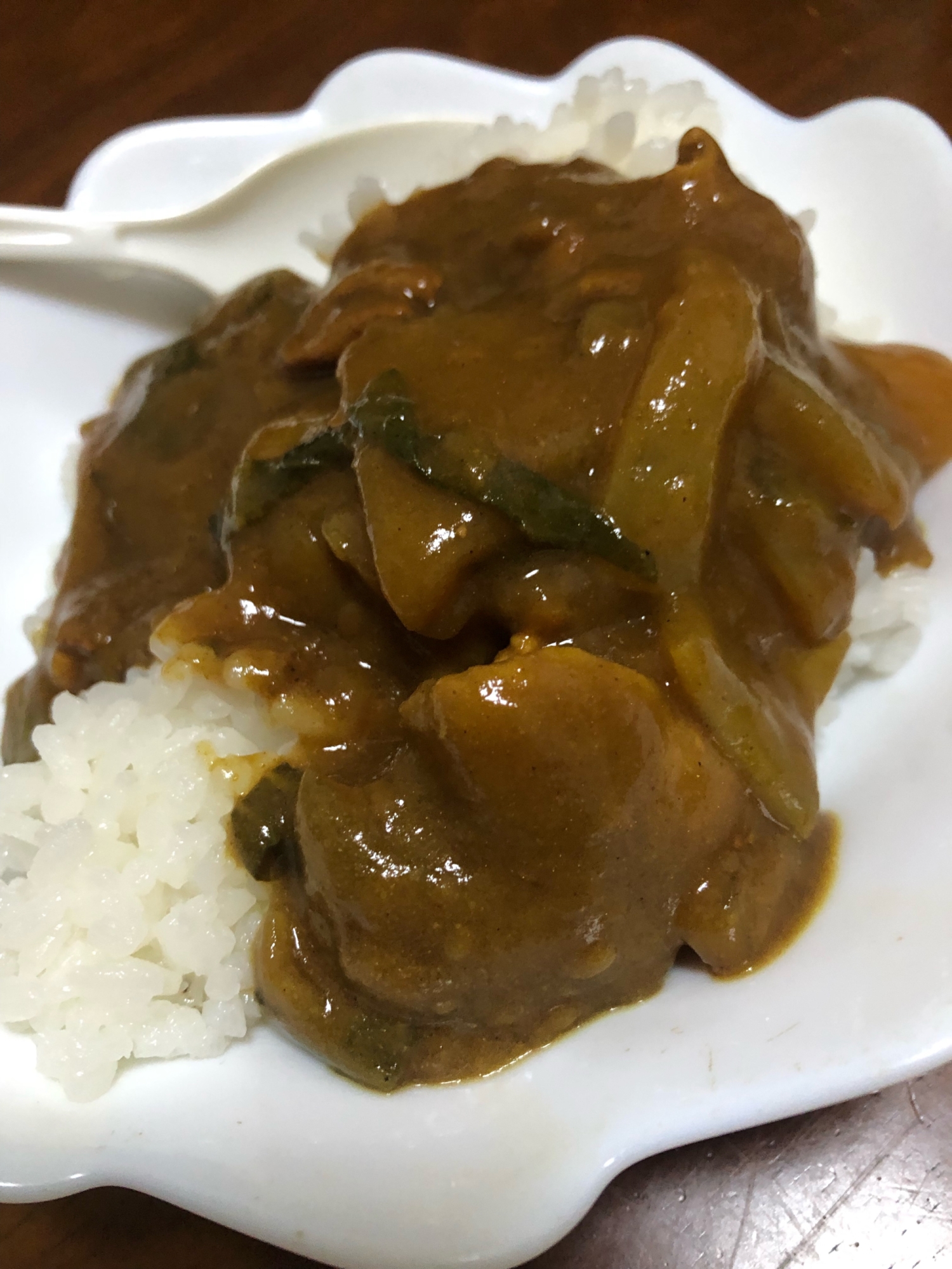 小松菜と豚肉のカレー