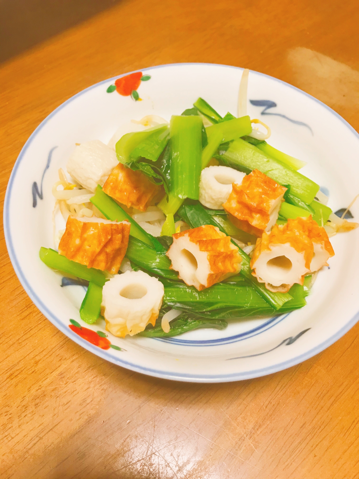 節約レシピ、小松菜とちくわのあっさり中華炒め