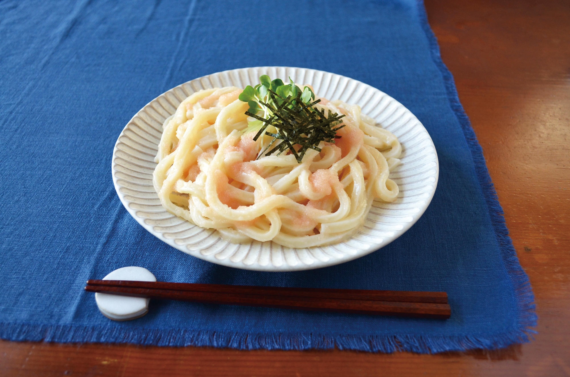 レンチンたらこバターうどん