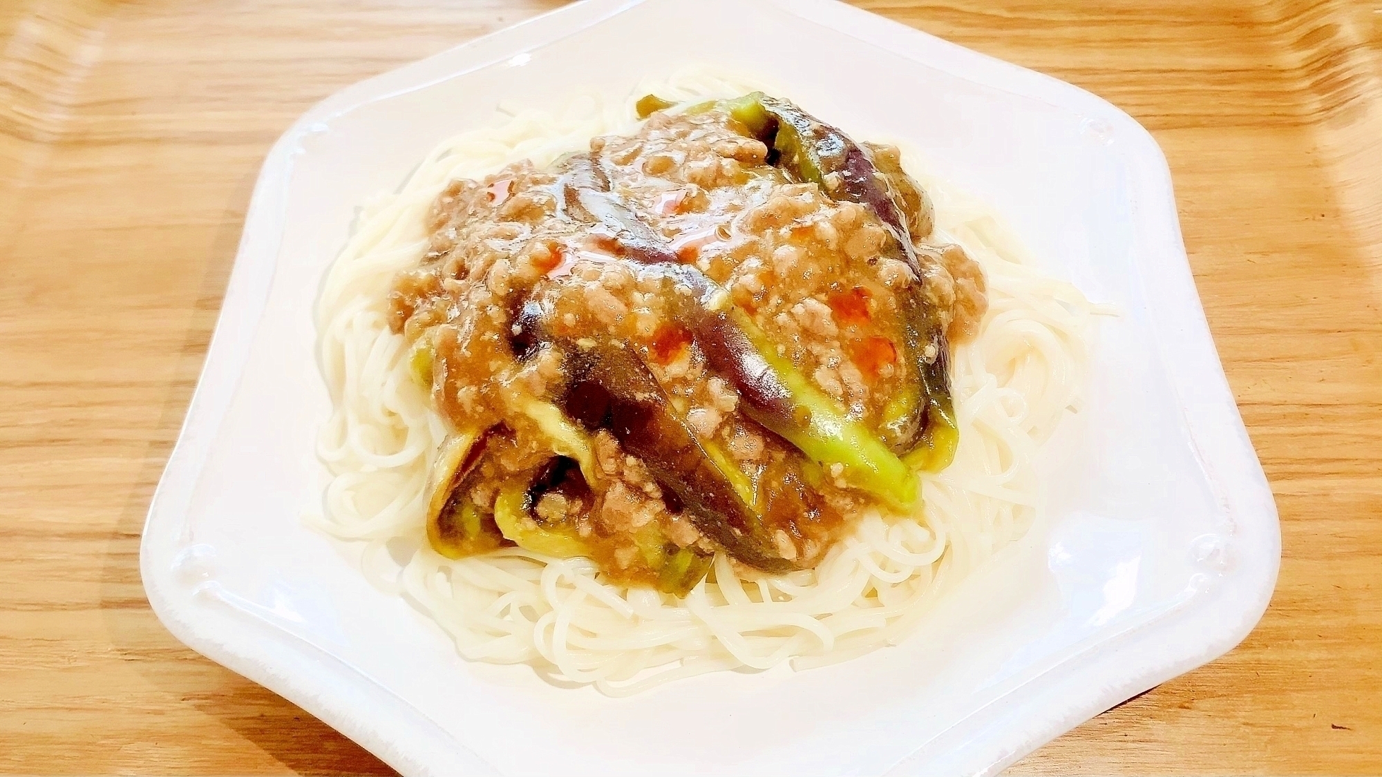 レンジ麻婆茄子そうめん