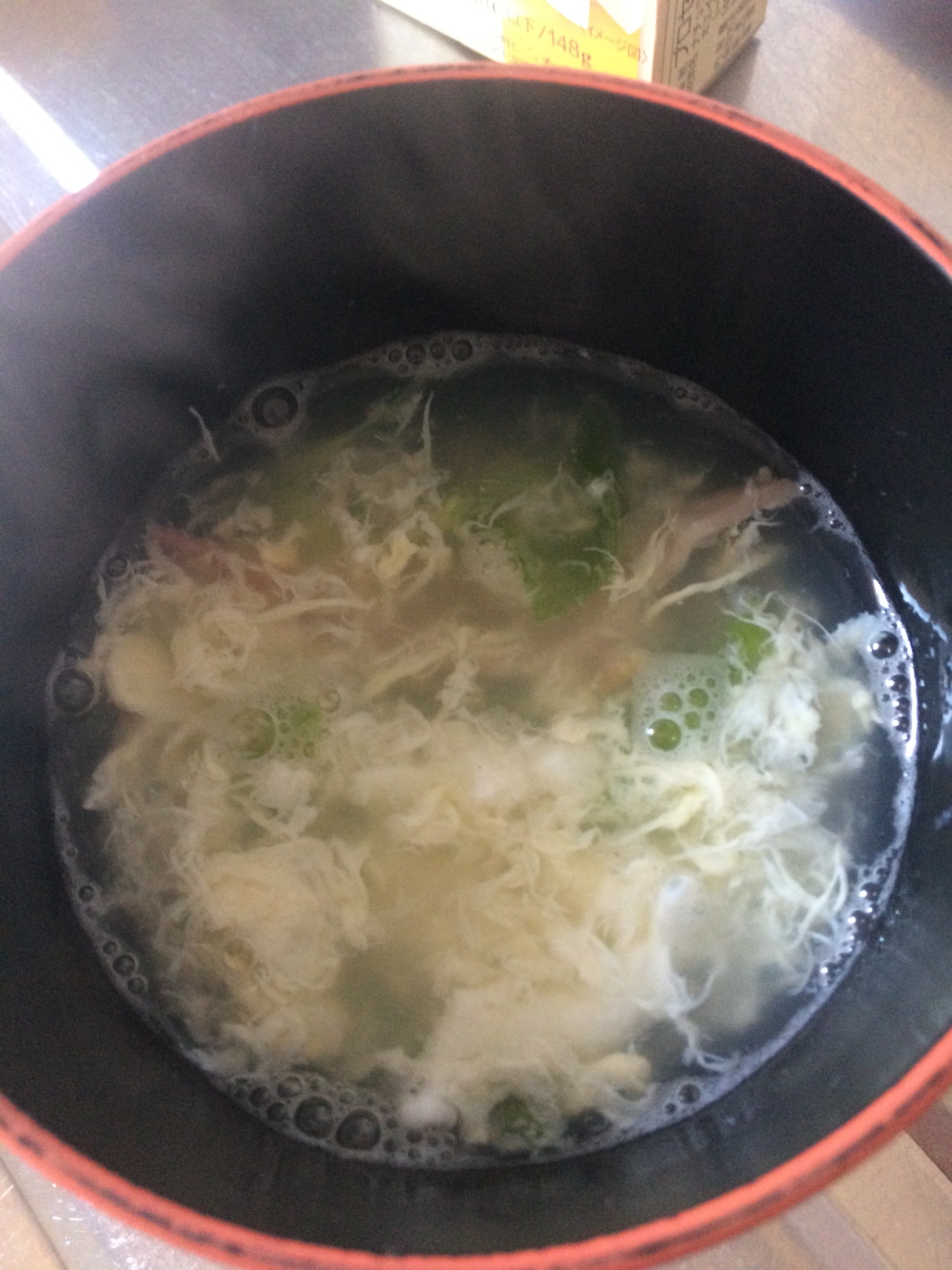 スープジャーレシピ♪長ネギの卵スープ