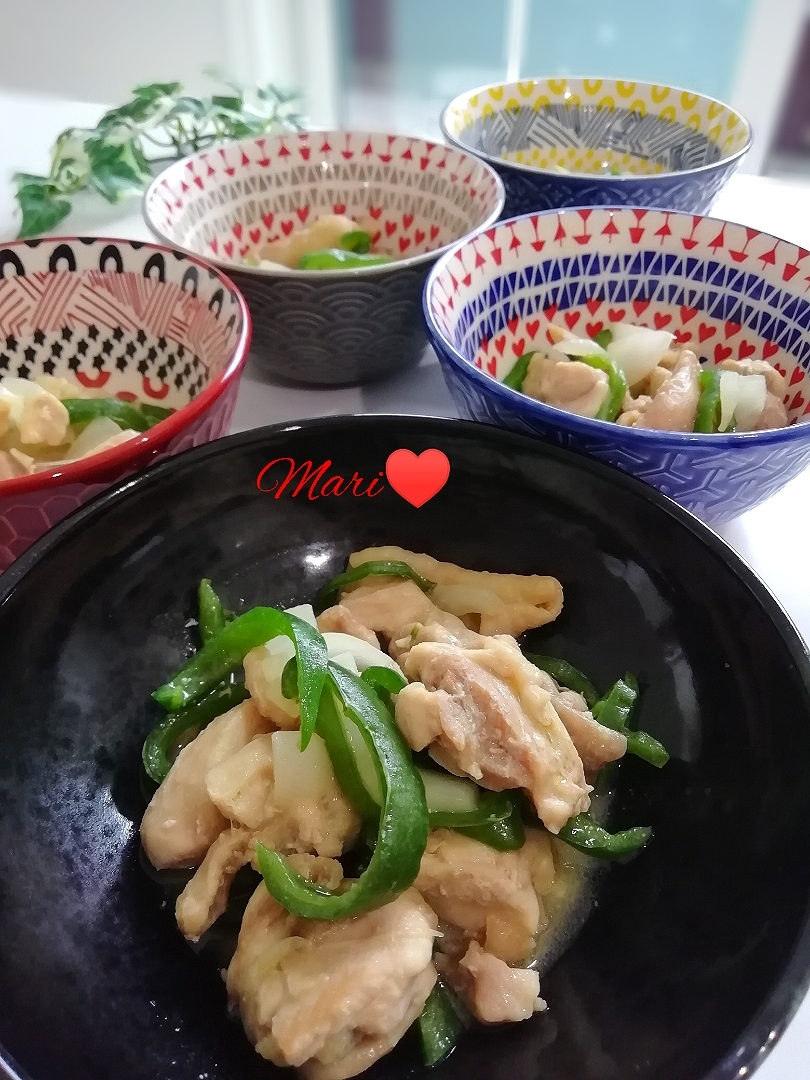 鶏ももとピーマンの味噌炒め