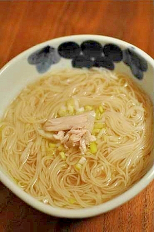 ポカポカ温まる♪鶏しょうが素麺（そーめん）