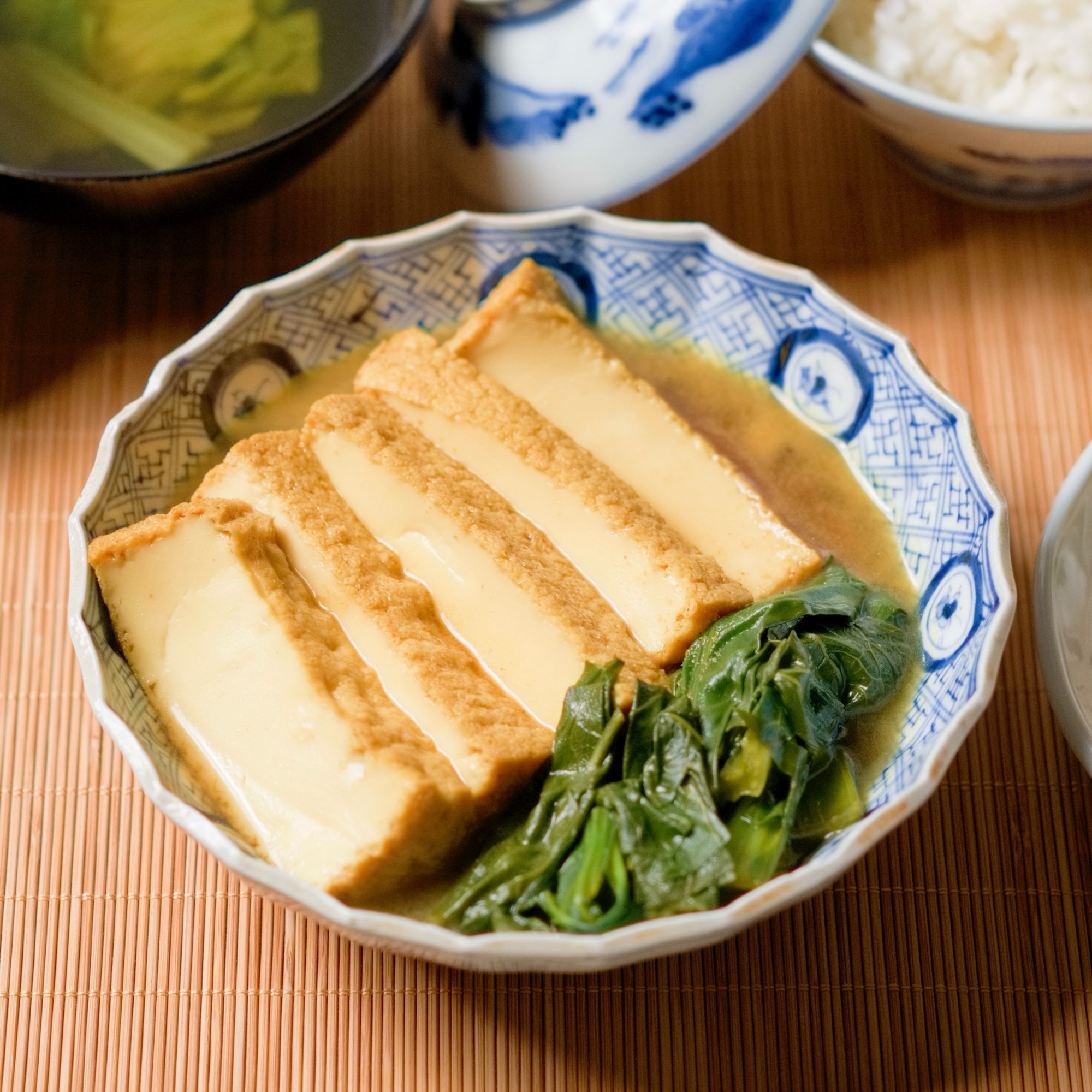 小松菜と厚揚げのカレー風味煮びたし【和食・副菜】