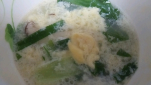 レンジで 小松菜と卵の和風スープ レシピ 作り方 By まの９２５ 楽天レシピ