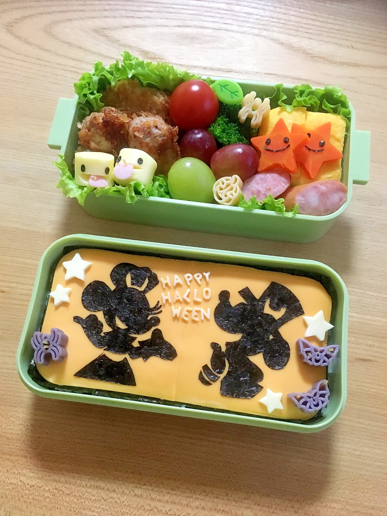 簡単海苔アートキャラ弁☆ミキミニハロウィン弁当♪