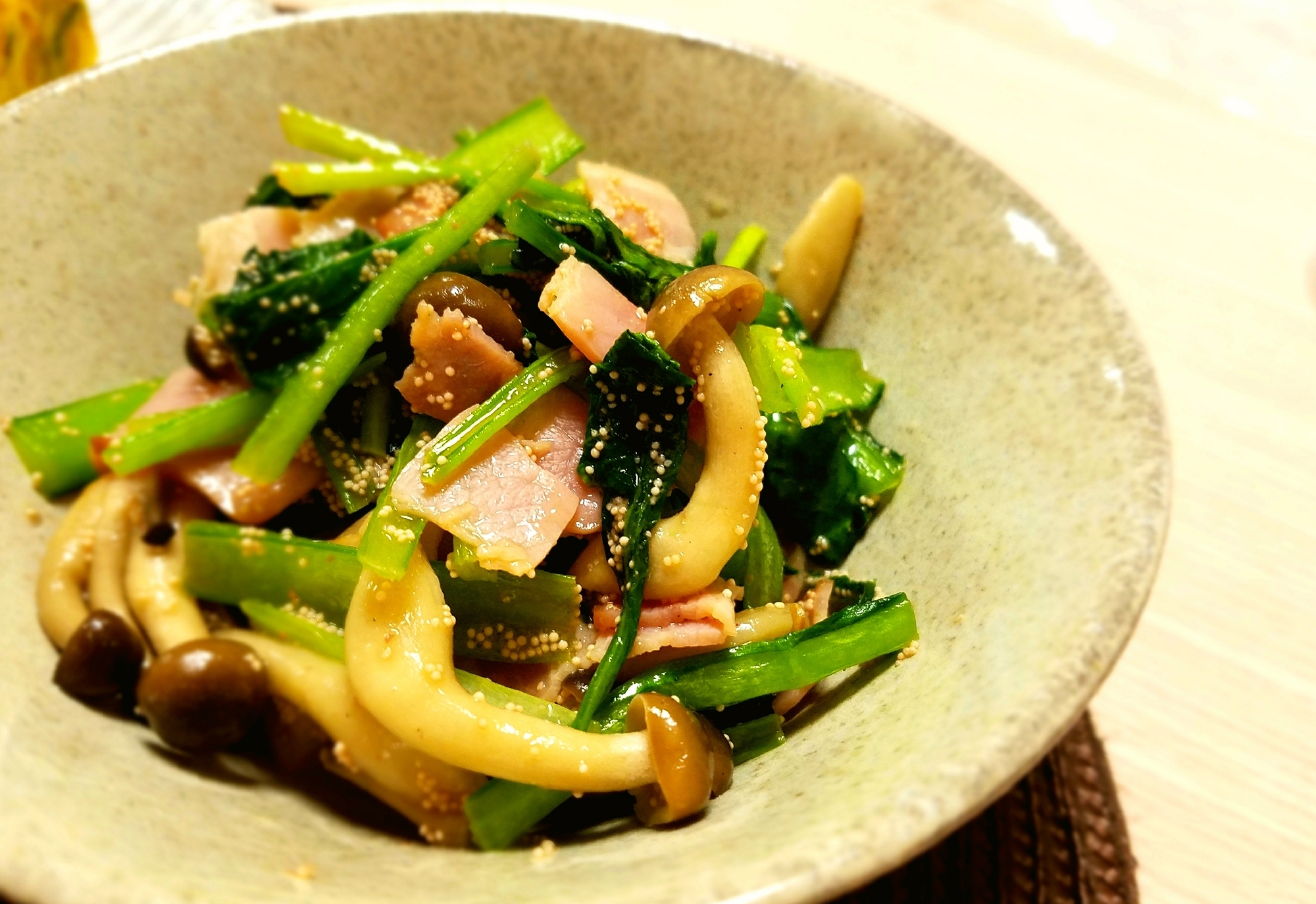 ★小松菜ときのこの明太炒め★