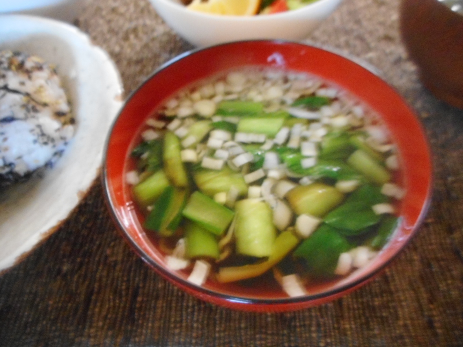 小松菜とジャコのおつゆ