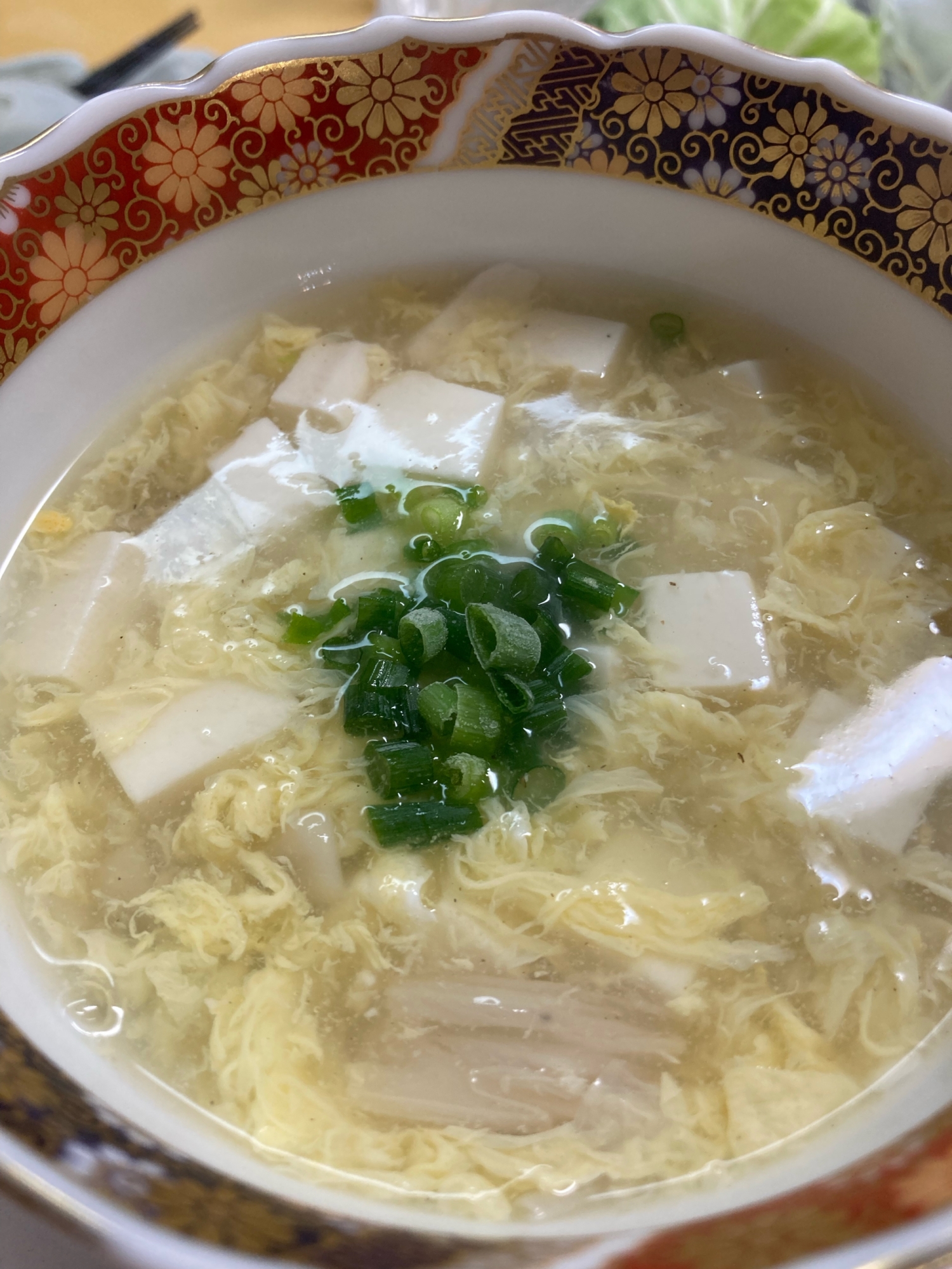 【ダイエット】豆腐と冷凍きのこのトロ卵スープ