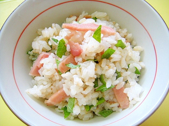 ベーコンと大葉の混ぜご飯