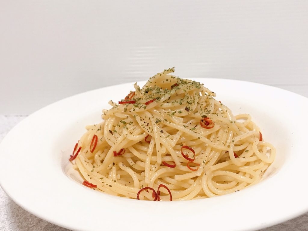 レンジで簡単「ペペロンチーノパスタ」