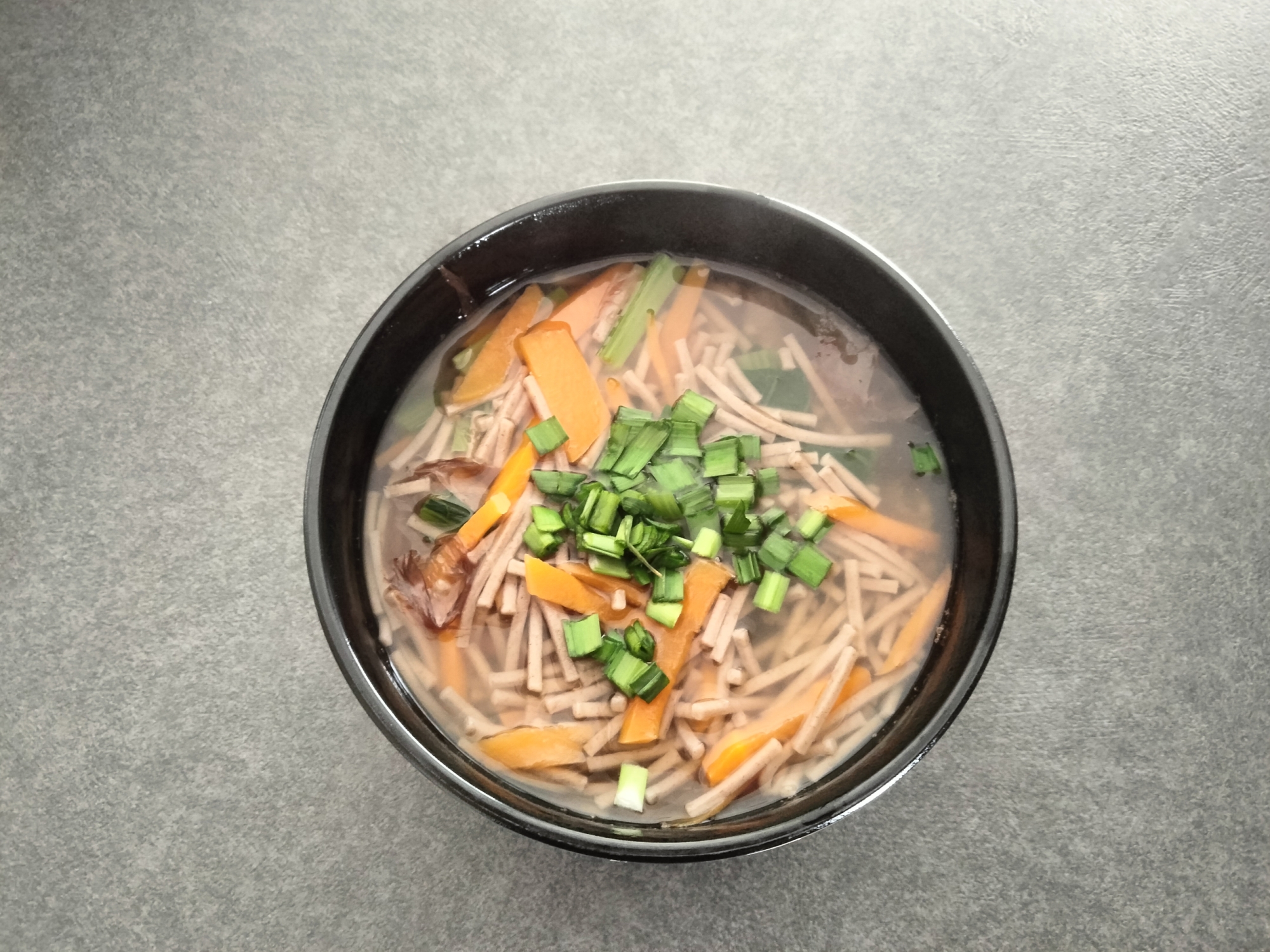 減量のおともに！そば粥風煮込み麺