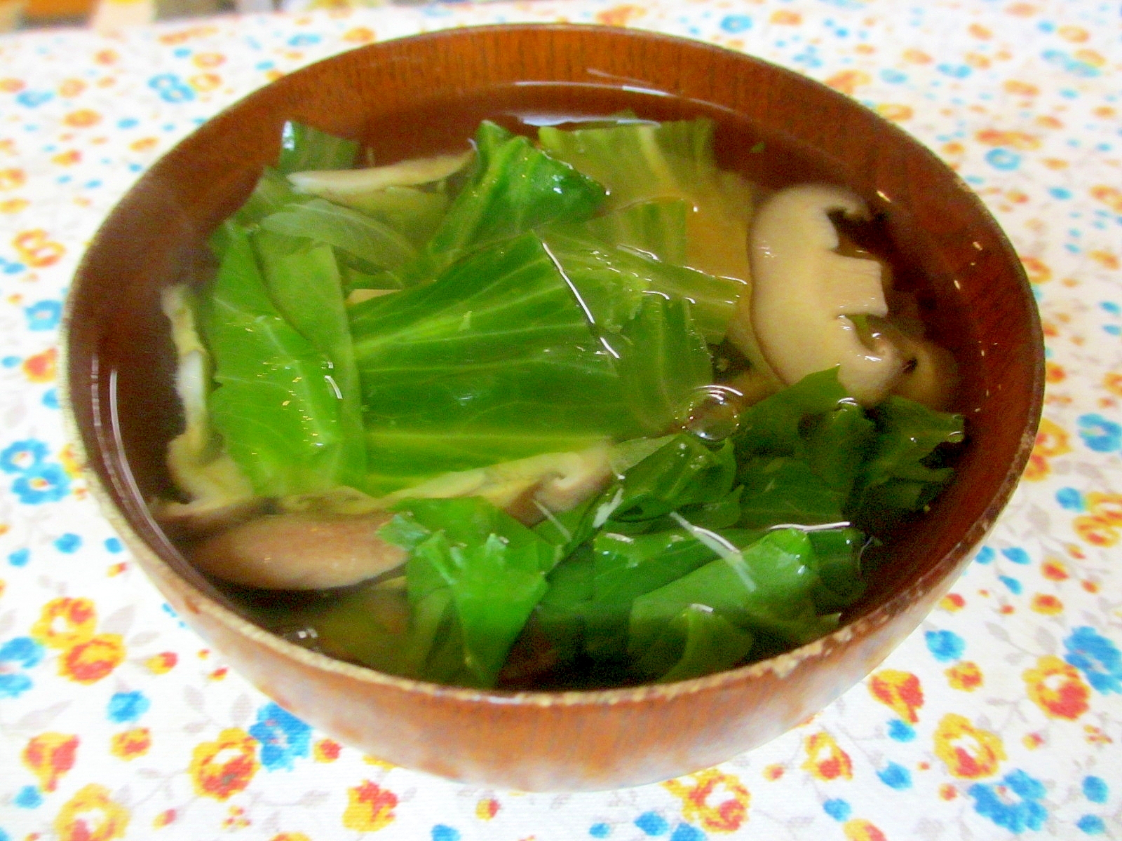 レタスと椎茸の和風スープ