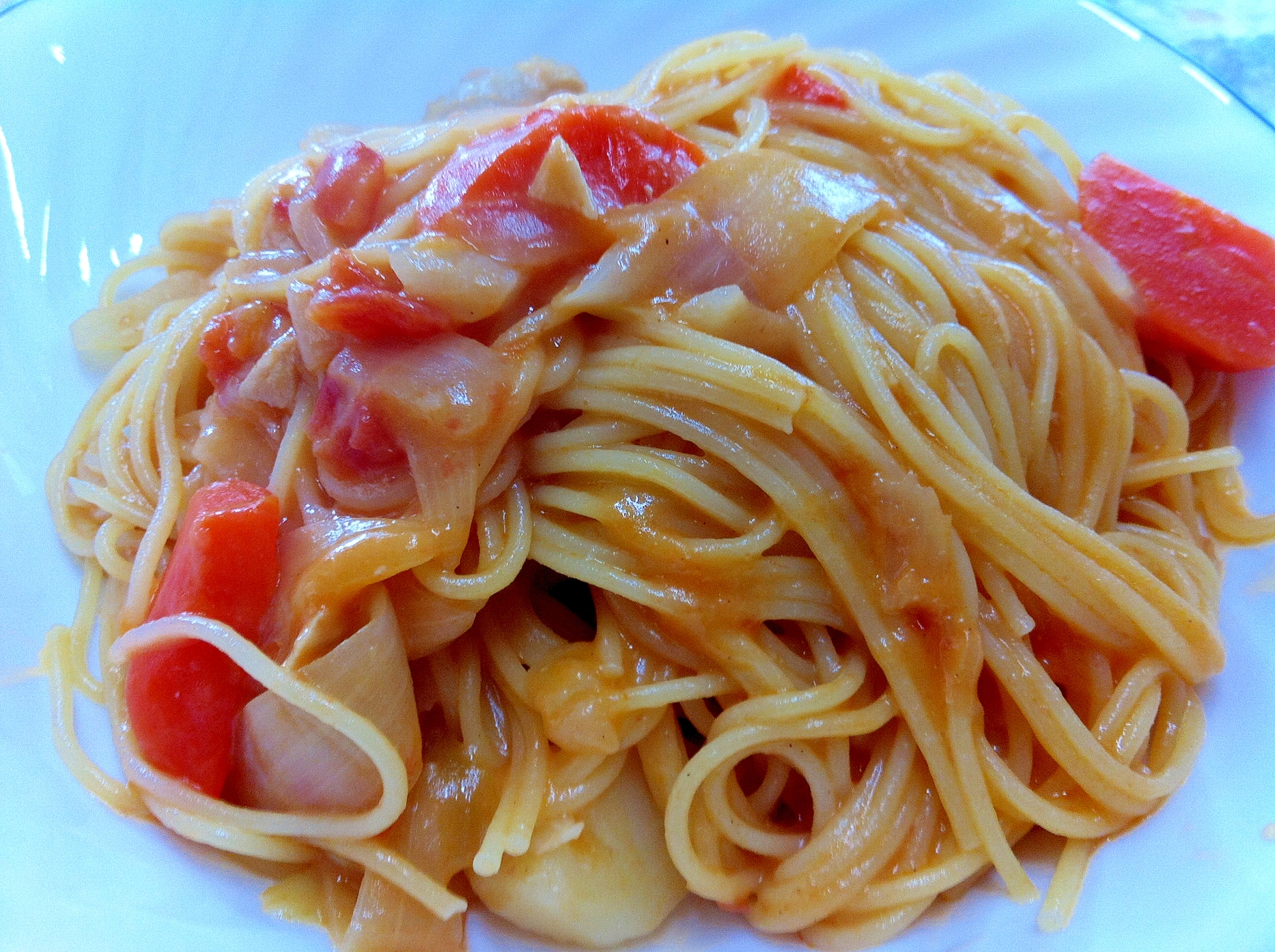 クリームシチューの残りで クリームスパゲティ レシピ 作り方 By 女美食ハンター 楽天レシピ