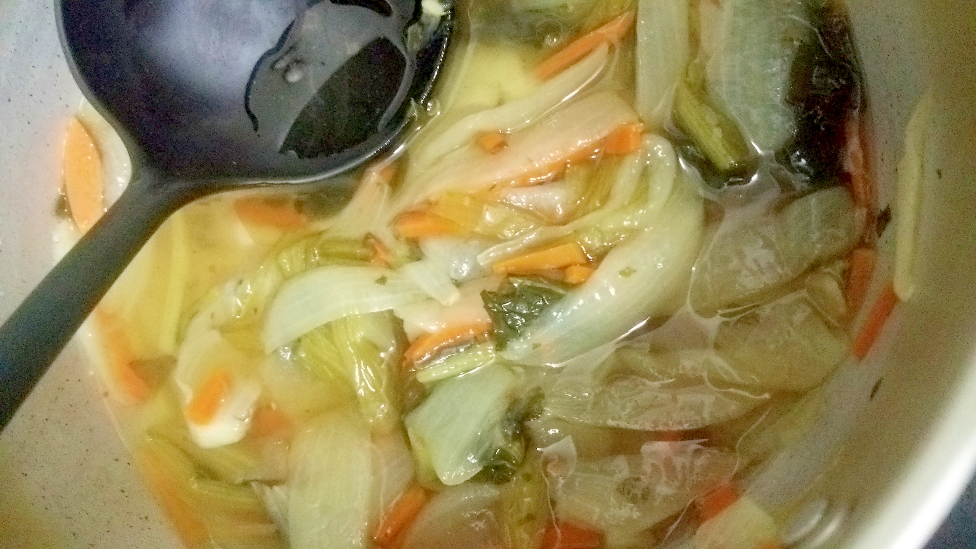 玉ねぎと小松菜のスープ