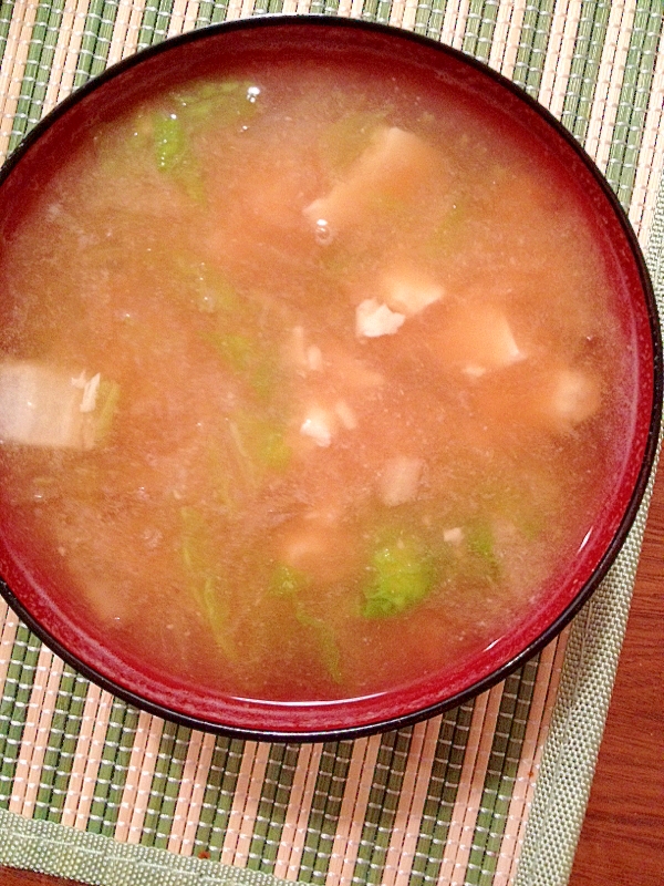 白菜入りの雷汁風のお味噌汁