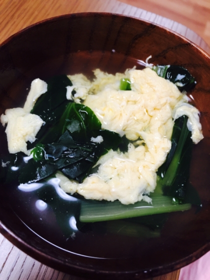 小松菜と卵のシンプル♪お吸い物(*^^*)
