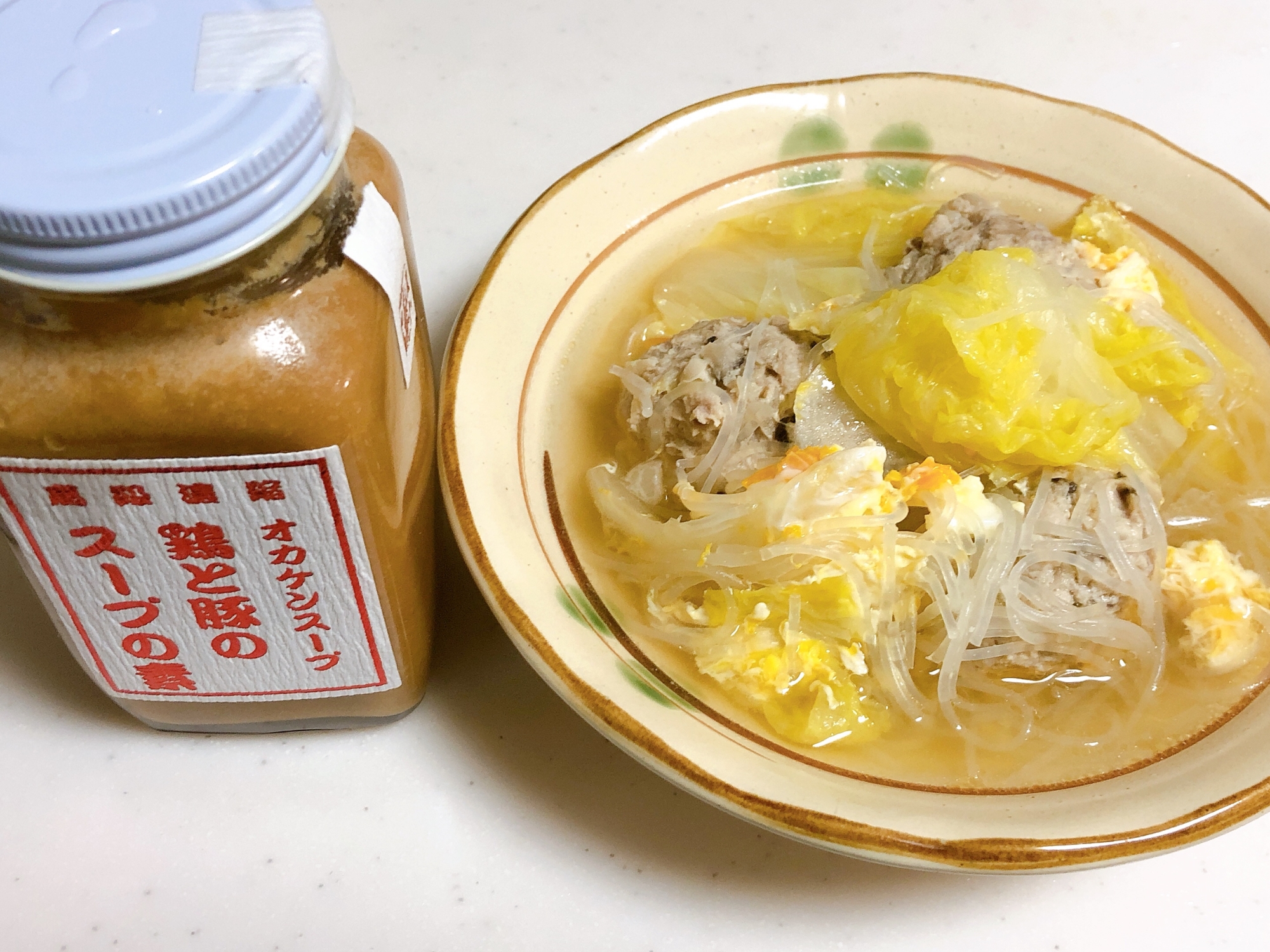 オカケンスープで味付け☆肉団子スープ