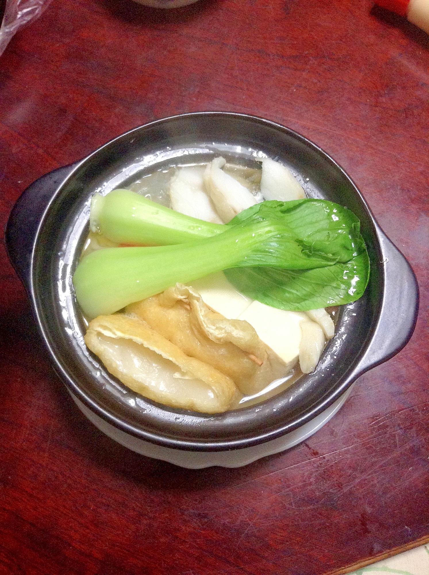 カレイとチンゲン菜のヘルシー春雨鍋☆餅巾着入り