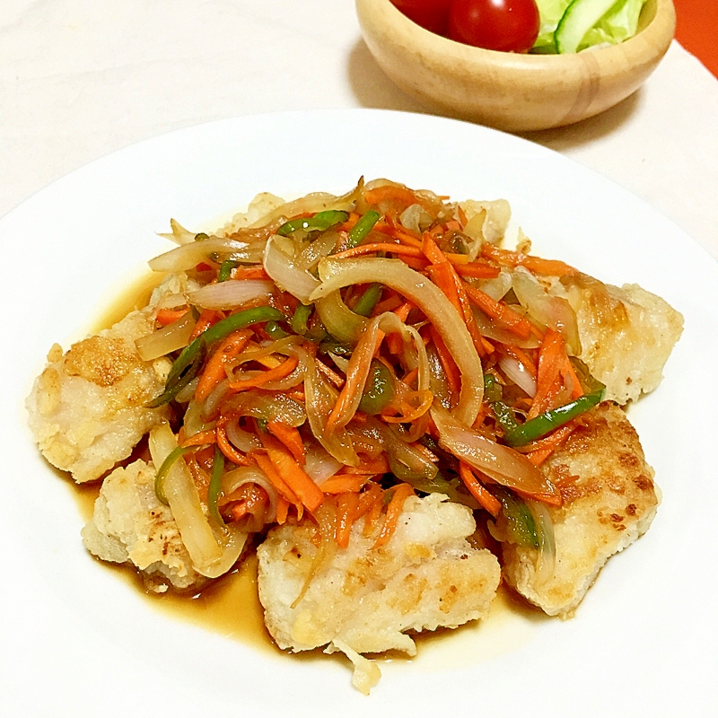 フライパン1つで 鱈の玉ねぎ人参ピーマン甘酢がけ レシピ 作り方 By Kuuuma 楽天レシピ フライパン1つで 鱈の玉ねぎ人参ピーマン甘酢がけ レシピ 作り方 By Kuuuma 楽天レシピ