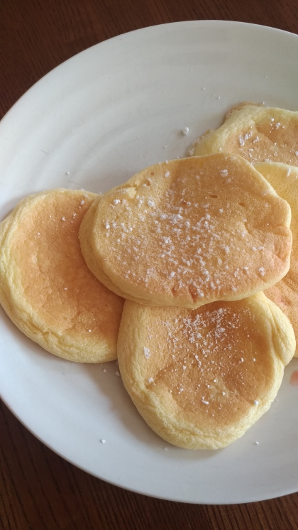 初めて作りました！あんまり高さが出せなかったけどフワフワで美味しかったです(^^)