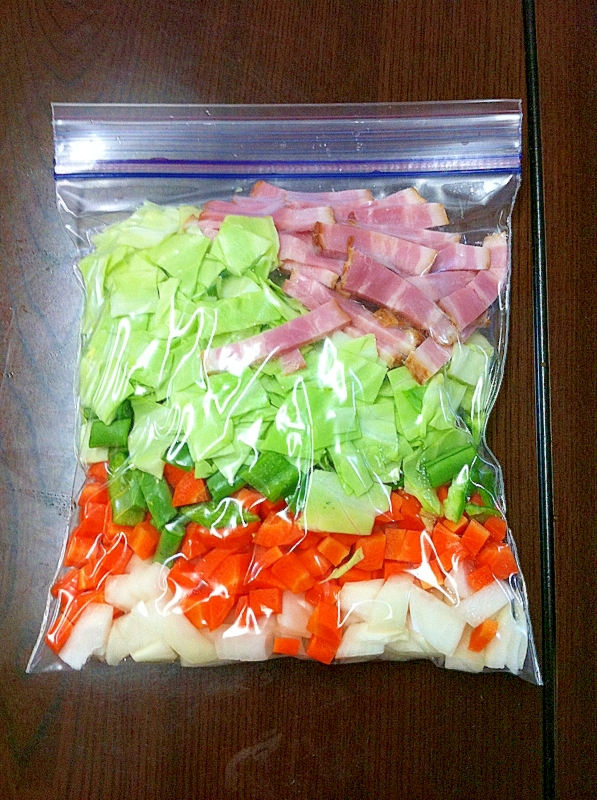 スープ用の野菜冷凍保存