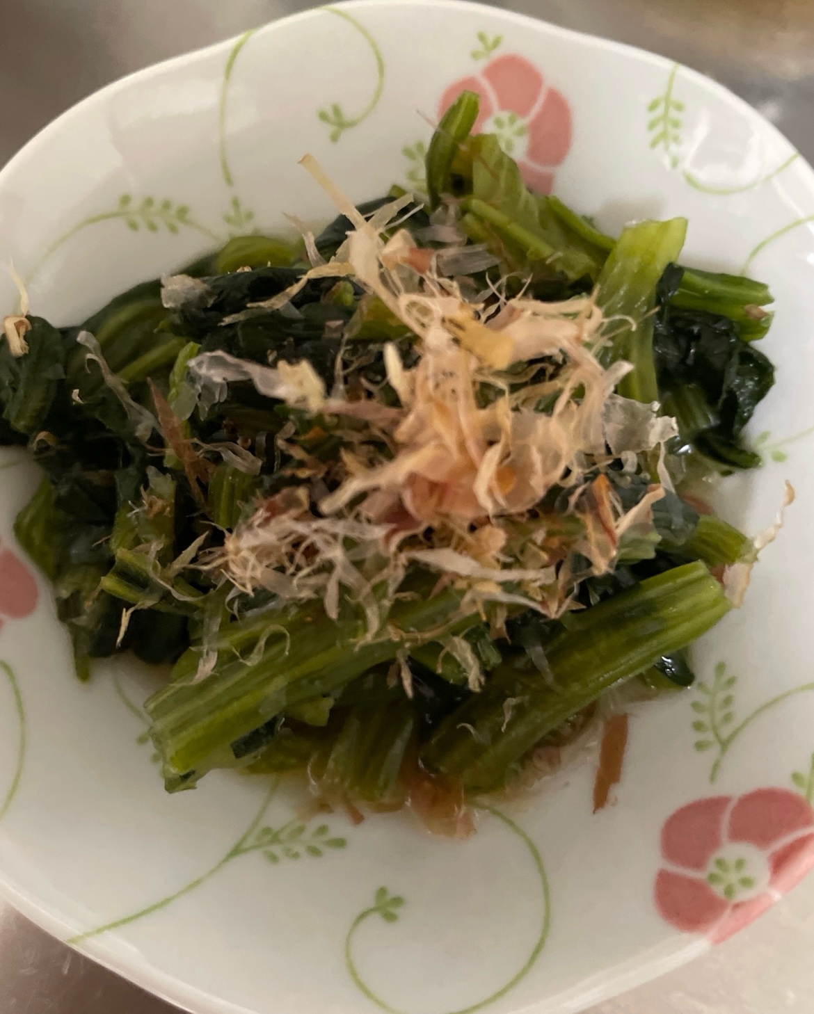 ほうれん草の煮物(わさび醤油オリゴ糖)