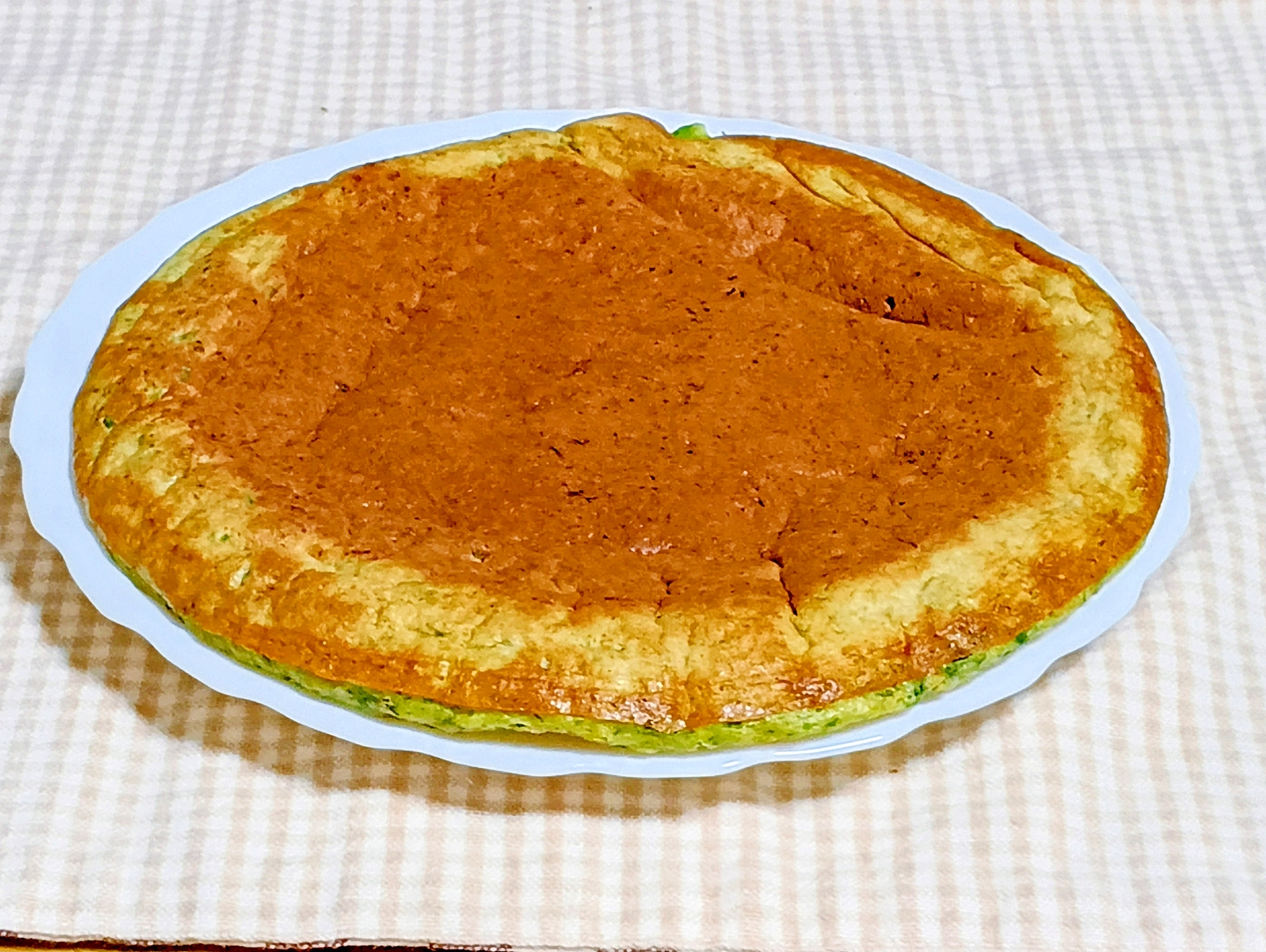 りんごとほうれん草とツナのコーンクリームパンケーキ