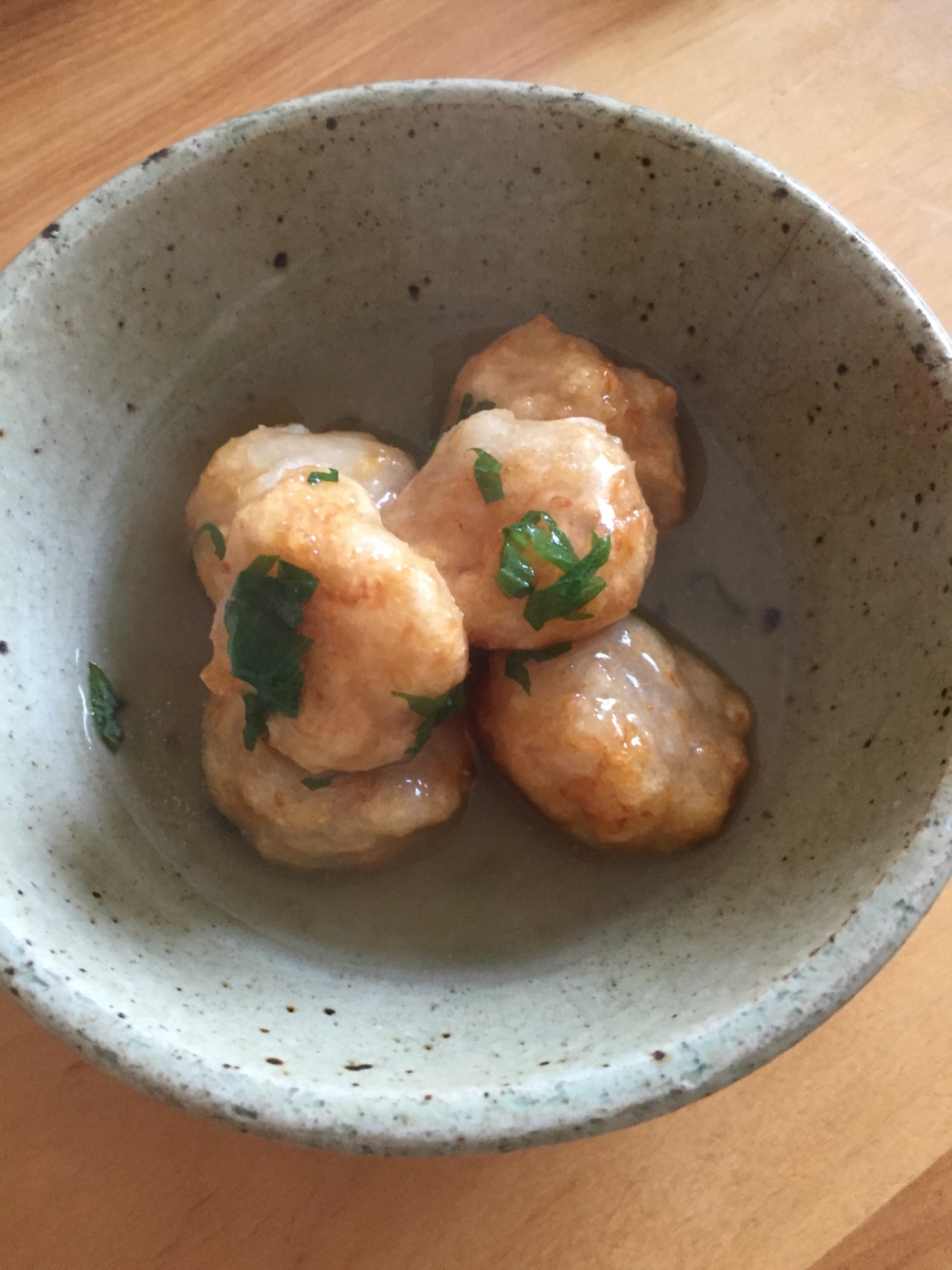 レンコン団子の青じそあんかけ