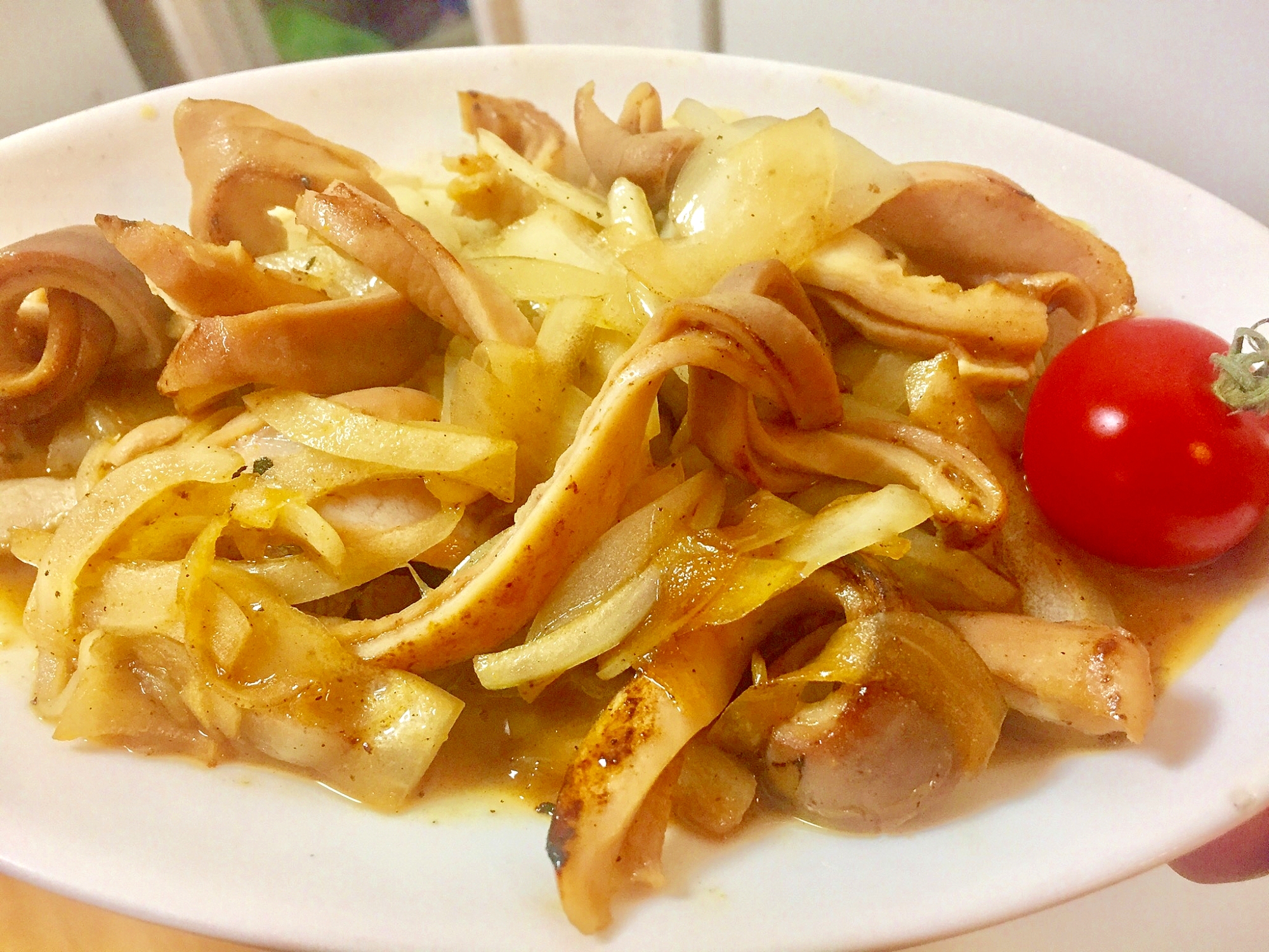 今日の定食 豚ガツと玉ねぎのカレー風味炒め レシピ 作り方 By 路地裏食堂 移転しました 楽天レシピ