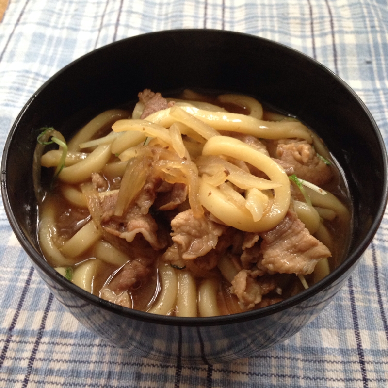 大根と豚肉と水菜のうどん♪