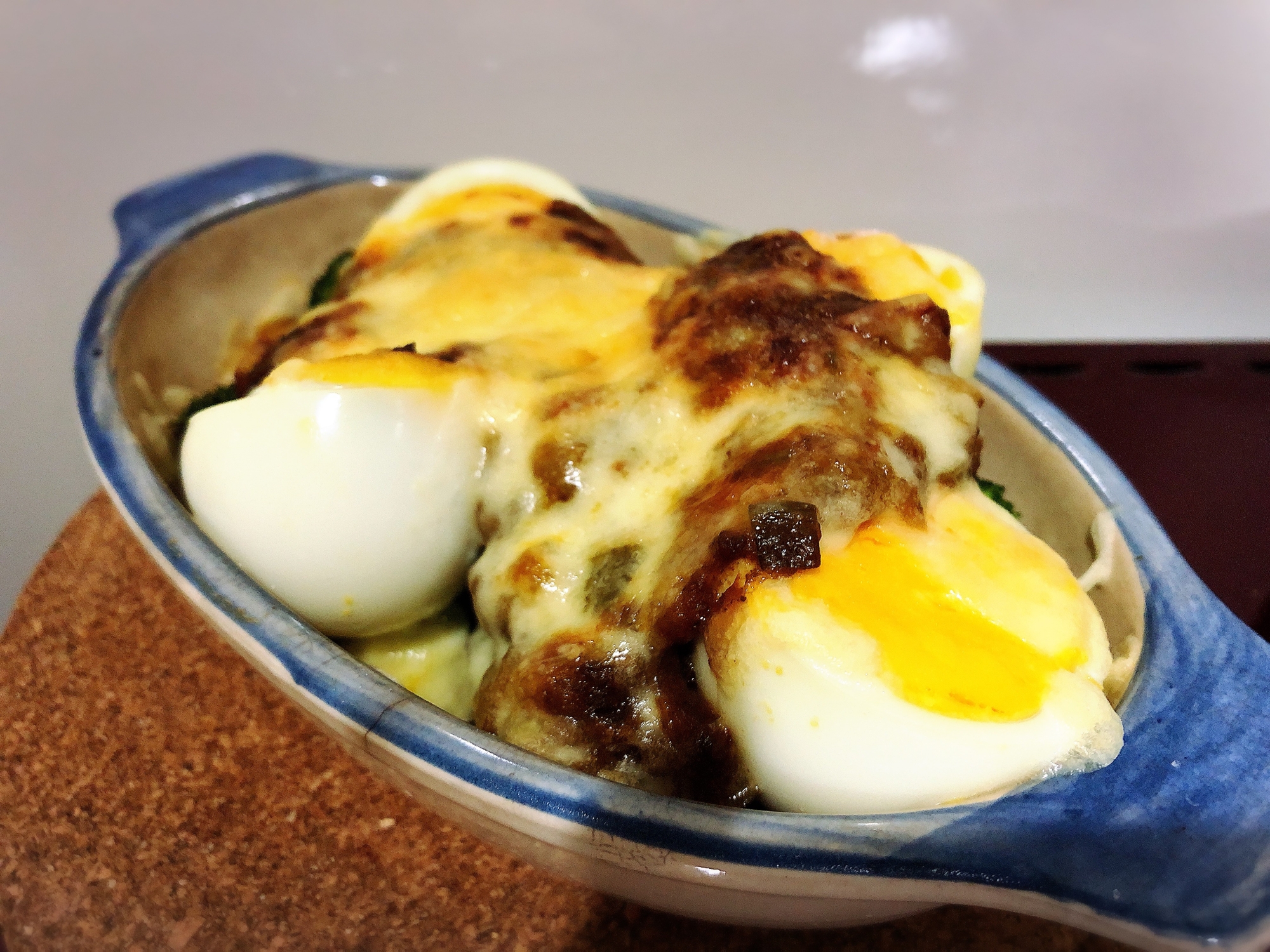 ブロッコリーとゆで卵のチーズ焼きカレー