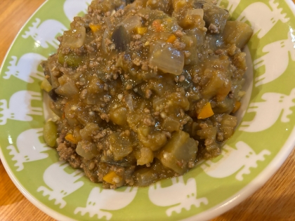 ナスのキーマカレー