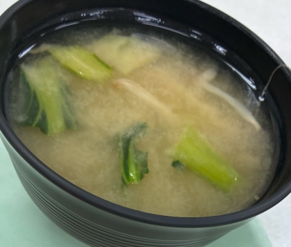 もやしと小松菜の味噌汁♪